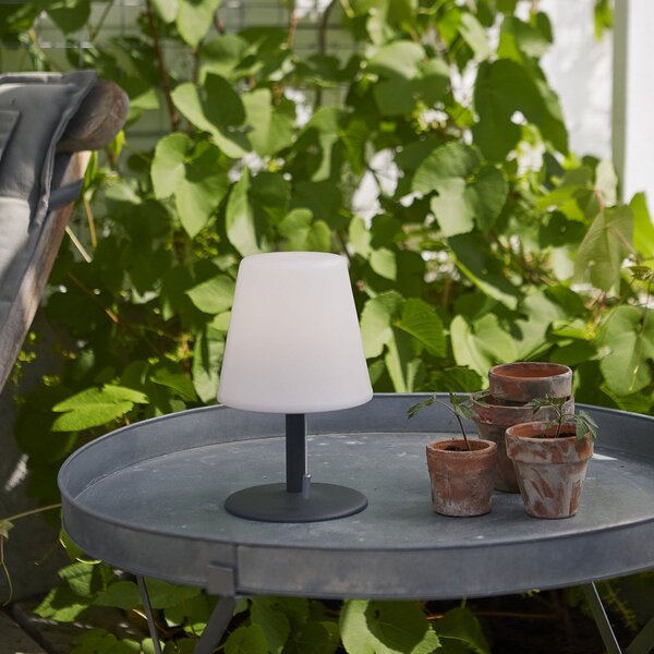 STAR TRADING Lampă LED de masă Gardenlight Kreta acumul 26,5cm, Negru, Plastic, Modern