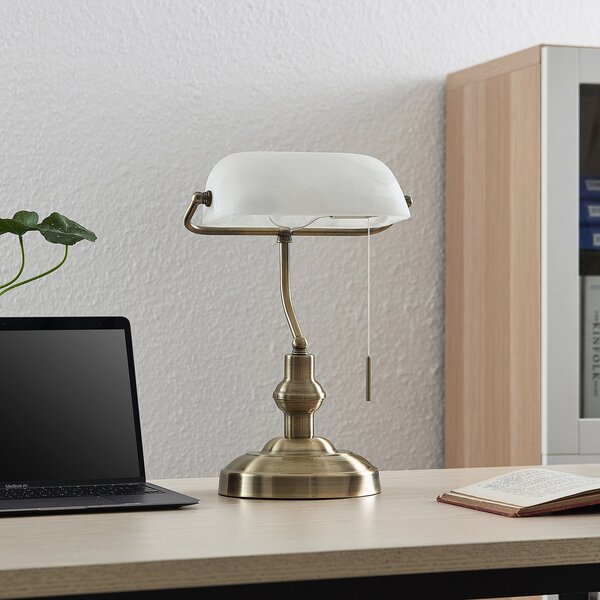 Lindby Profina lampă de birou, bronz, Bronz / Alamă Veche, Studiu / Birou, Metal, Antichitate