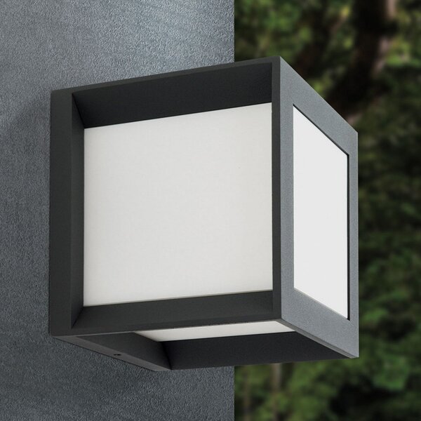 ORION Aplică de exterior Henry, 16x16x16cm antracit, reglabil, Negru, Metal, Modern