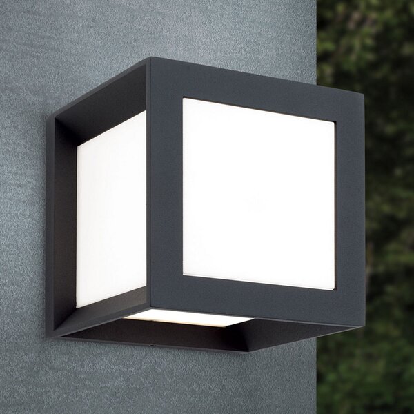 ORION Aplică de exterior Henry, 16x16x16cm antracit, reglabil, Negru, Metal, Modern