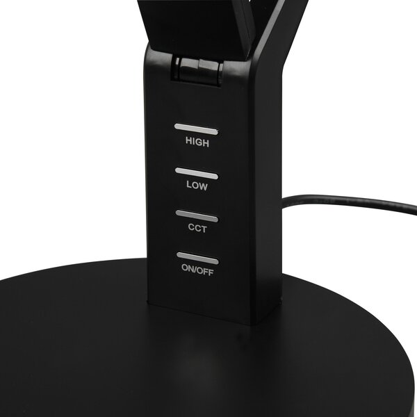 Trio Lighting Lampă de masă LED Ava cu funcție dimmer, negru, reglabil, Negru, Studiu / Birou, Plastic, Modern