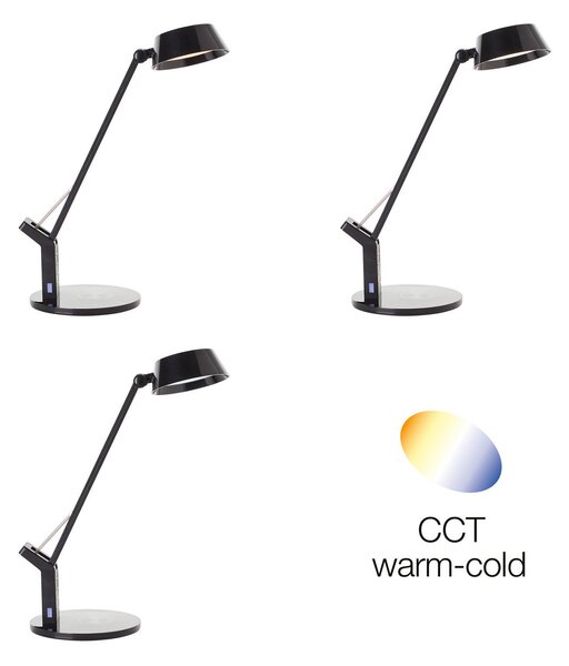 Brilliant Kaila lampă de birou LED, neagră, reglabil, Negru, Studiu / Birou, Plastic, Modern