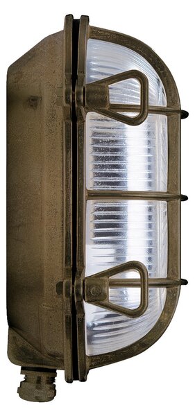 Moretti Luce Aplică Tortuga ovală 22,5cm alamă antic/clar, reglabil, Bronz / Alamă Veche, Metal, Maritimă