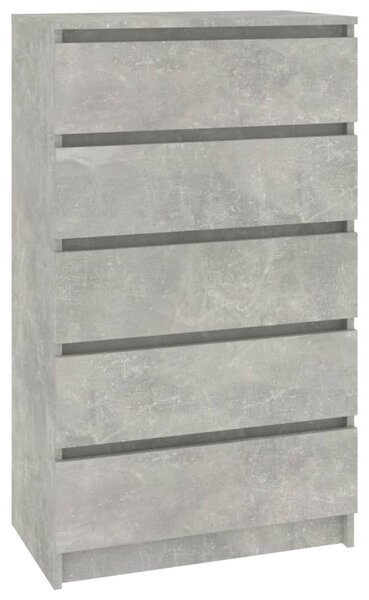 Dulap cu sertare, gri beton, 60x36x103 cm, lemn prelucrat