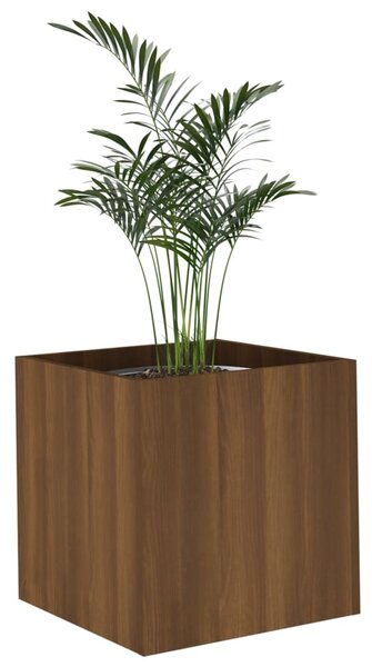 Jardinieră cutie, stejar maro, 40x40x40 cm, lemn compozit