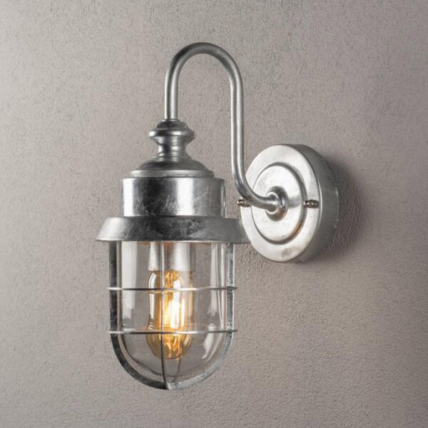 Konstsmide Aplică de exterior Cerignola argintiu, reglabil, Metalic, Metal, Design industrial