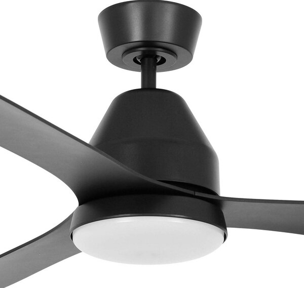 Beacon Lighting Ventilator de tavan cu lumină Whitehaven, negru, silențios, reglabil, Negru, Camera de zi / sufragerie, Plastic, Modern