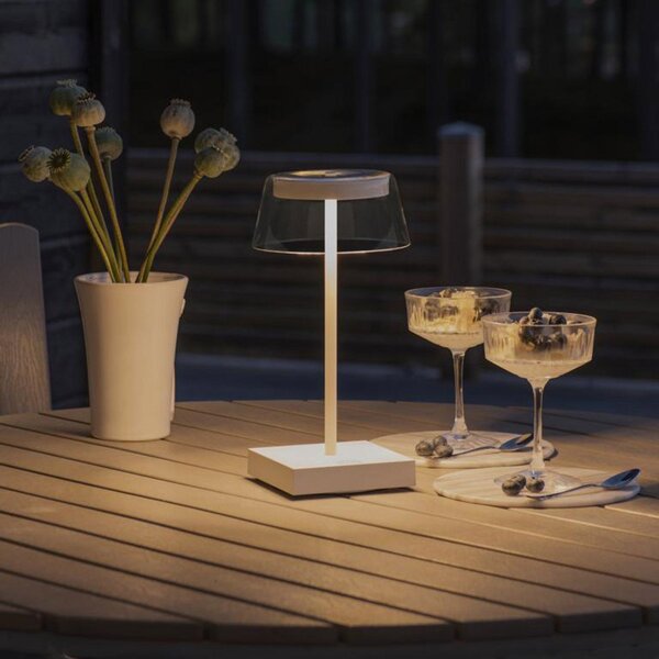 Konstsmide Lampă LED de masă Scilla cu USB, alb, reglabil, Alb, Metal, Modern