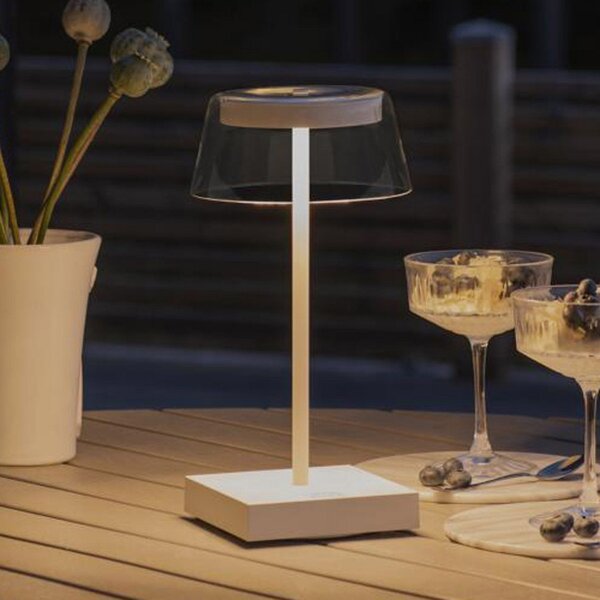 Konstsmide Lampă LED de masă Scilla cu USB, alb, reglabil, Alb, Metal, Modern