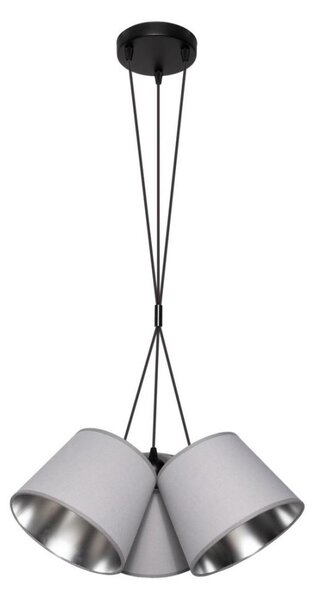Lustră pe cablu ZOMA 3xE27/60W/260V gri/crom lucios