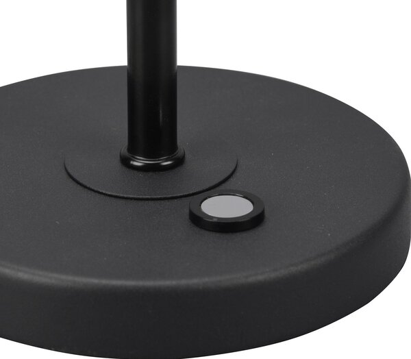 Trio Lighting Lampă de masă Curtis cu braț flexibil și variator negru, reglabil, Negru, Studiu / Birou, Metal, Modern