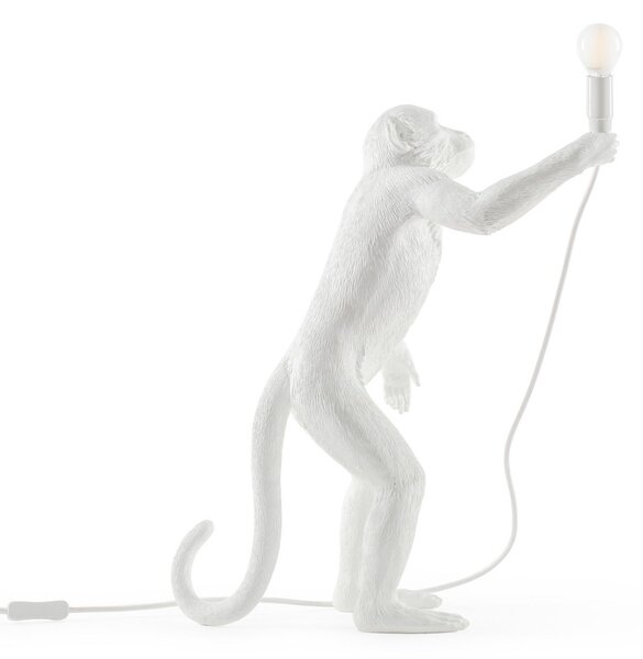 Lampă de masă SELETTI, Monkey Lamp, Alb, Camera de zi, Plastic, Design