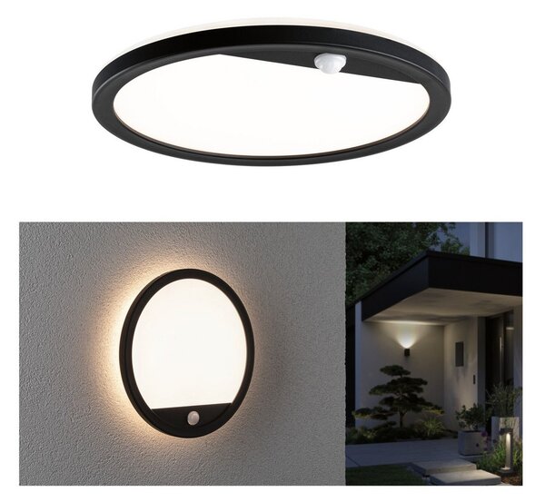 Paulmann LED-Aparec de iluminat exterior Lamina, negru, senzor, IP44, Negru, Plastic, Modern