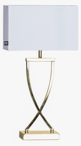 By Rydéns Lampă de masă Omega alamă/albă înălțime 52cm, Auriu / Alamă, Camera de zi / sufragerie, Țesătură / Textil, Modern