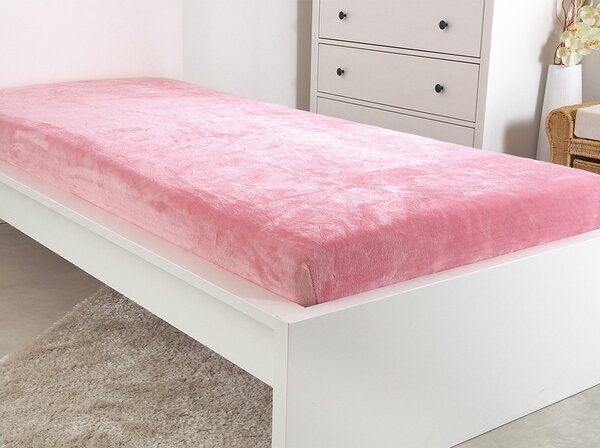 Cearșaf de pat microflanelă B.E.S. Petrovice roz deschis, 180 x 200 cm, 180 x 200 cm