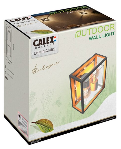 Calex Aplică de exterior Calex, 2 lumini, cu sus/jos, aluminiu, negru, reglabil, Negru, Aluminiu, Modern, Priză de perete sus / jos