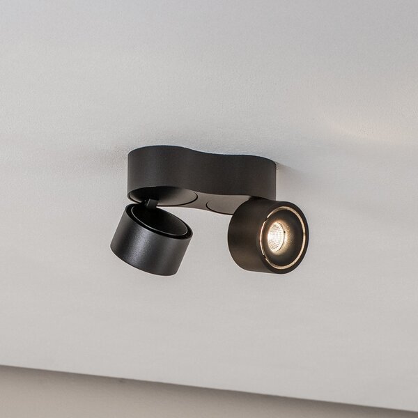 Arcchio Spot LED pentru tavan Rotari, 1240lm, 2 becuri, negru, reglabil, Negru, Camera de zi / sufragerie, Aluminiu, Modern
