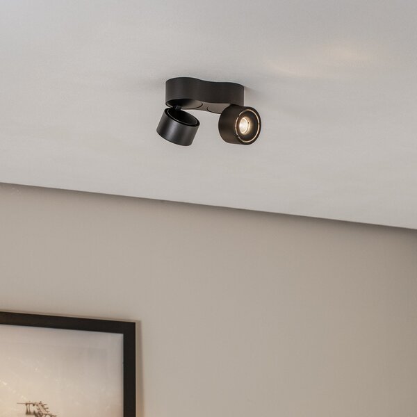 Arcchio Spot LED pentru tavan Rotari, 1240lm, 2 becuri, negru, reglabil, Negru, Camera de zi / sufragerie, Aluminiu, Modern