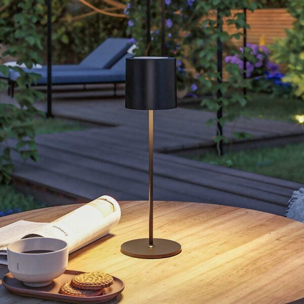 Paulmann Lampa de masă cu LED și baterie Tuni, negru, plastic, IP44, reglabil, Negru, Camera de zi / sufragerie, Plastic, Modern