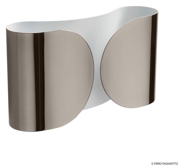 FLOS Aplică de perete Foglio, negru-nichel, reglabil, Negru, Camera de zi / sufragerie, Metal, Design