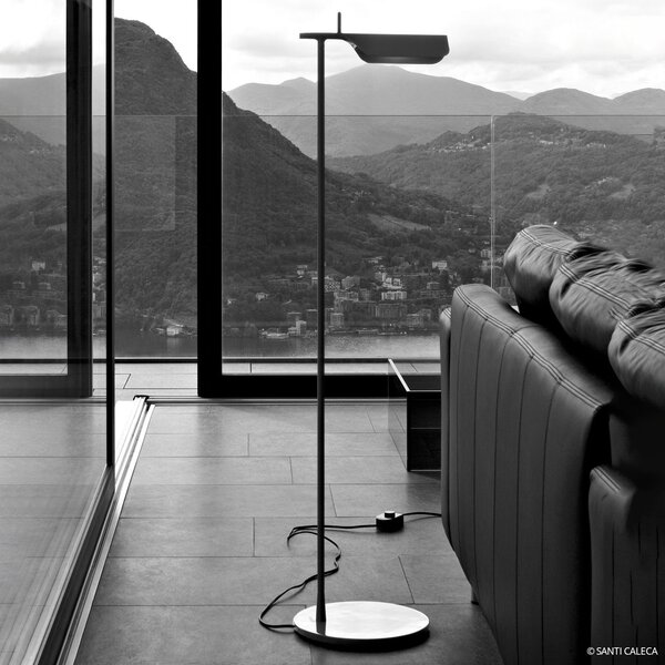 FLOS Tab lampă de podea LED, negru, Negru, Camera de zi / sufragerie, Metal, Design