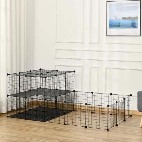 PawHut cusca metalica modulara animale mici, 175x105x70cm | Aosom Romania