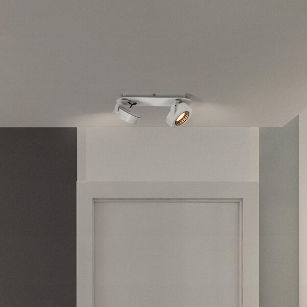 LEDVANCE LED spot de plafon Venus, 3.000 K, 2 lumini, alb, Alb, Camera de zi / sufragerie, Metal, Modern