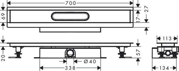 Hansgrohe uBox Universal set de montare 70 cm 56017180