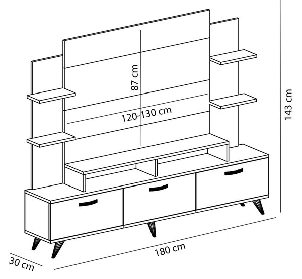 Mobilier living Ding (alb + nuc). 1102076