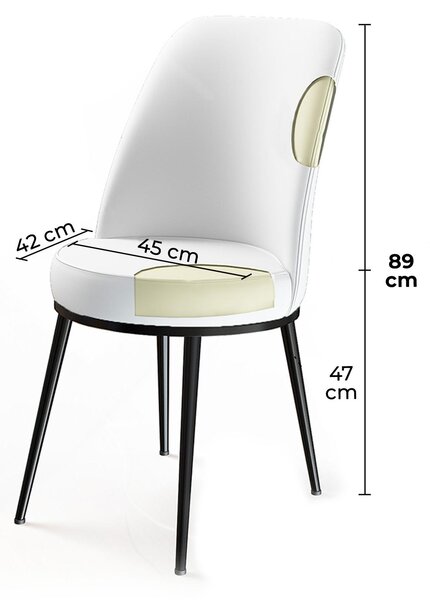 Set 6 buc. scaune sufragerie Dexagone (crem + maro) . 1102074