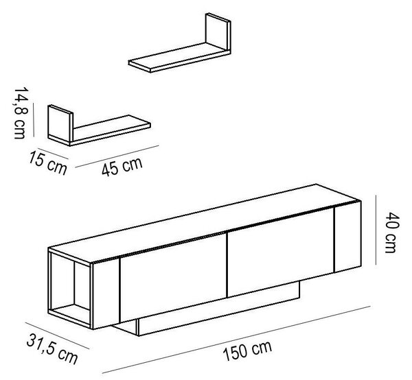 Mobilier living Enrico (Alb) . 1102091