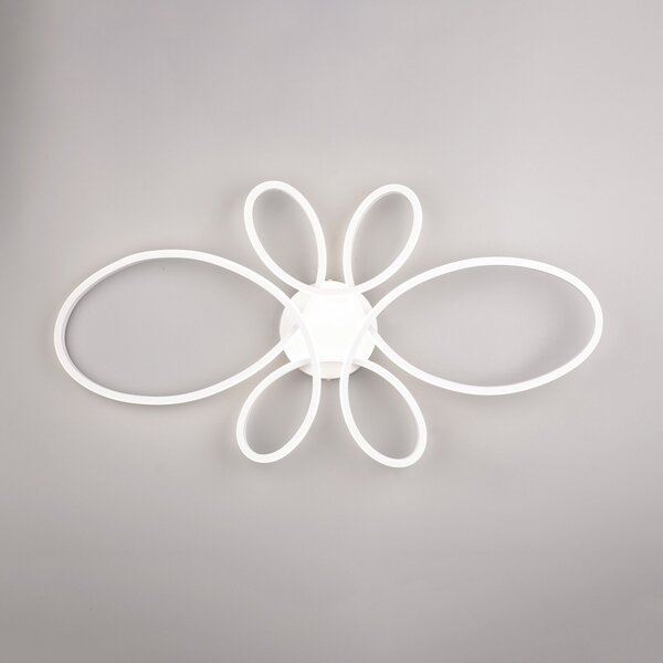 Trio Lighting Plafonieră cu LED Fly, alb mat, 4.000 K, 83 cm x 45 cm, reglabil, Alb, Camera de zi / sufragerie, Metal, Modern