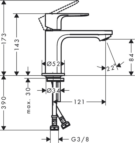 Hansgrohe Rebris S baterie lavoar stativ crom 72514000