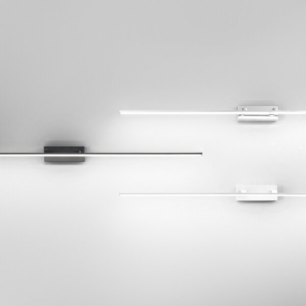 Fabas Luce Nala LED lumină oglindă, alb, lățime 110 cm, metal, Alb, Baie, Metal, Modern, Soclu de perete jos