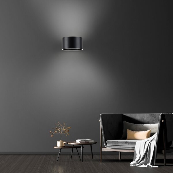 PURE Aplică LED Clipse, gri, aluminiu, Ø 15 cm, reglabil, Gri, Camera de zi / sufragerie, Aluminiu, Modern, Perete rotund