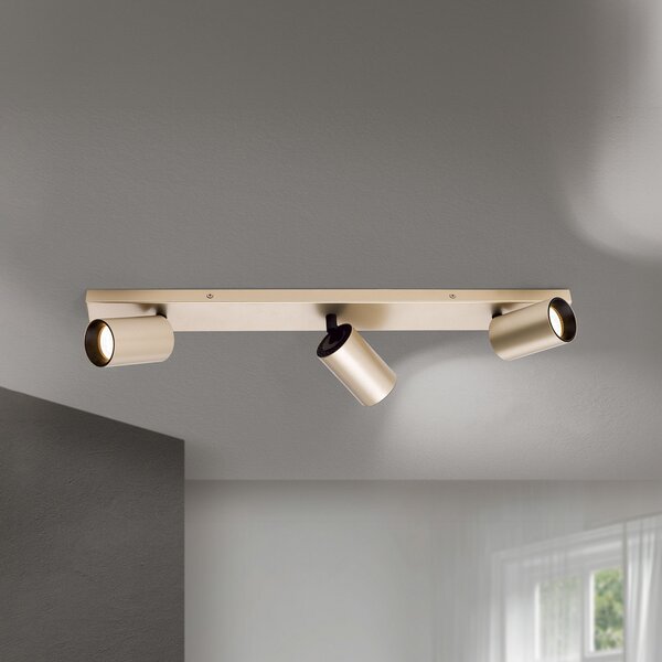 ORION Spotlight Sean, 3 lumini, auriu, metal, montat pivotant, reglabil, Auriu / Alamă, Camera de zi / sufragerie, Metal, Modern