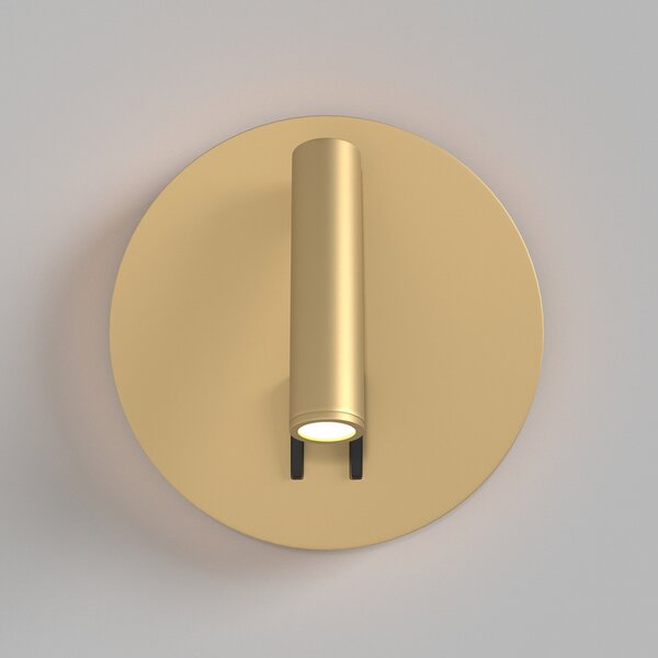 Maytoni Aplică de perete cu LED iOS 176, aurie, rotundă, aluminiu, Auriu / Alamă, dormitor, Aluminiu, Modern