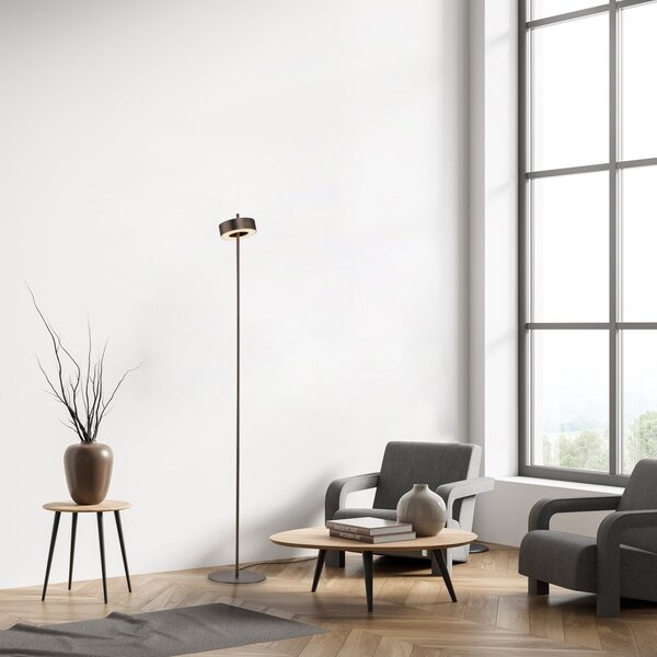 Q-Smart-Home Paul Neuhaus Lampadar LED Q-Rotate maro închis 140 cm, reglabil, Maro / Rugină, Camera de zi / sufragerie, Metal, Modern