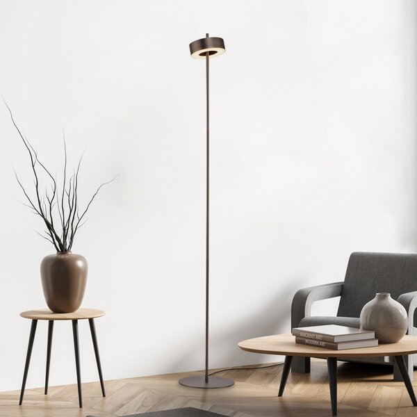 Q-Smart-Home Paul Neuhaus Lampadar LED Q-Rotate maro închis 140 cm, reglabil, Maro / Rugină, Camera de zi / sufragerie, Metal, Modern