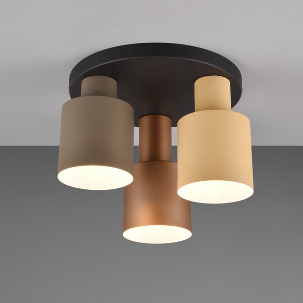 Trio Lighting Agudo plafonieră, multicoloră, rondelă 3 becuri, reglabil, Multicolor, Camera de zi / sufragerie, Metal, Modern
