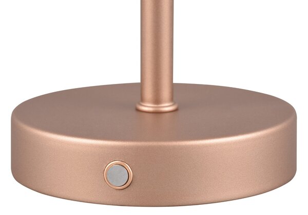 Reality Leuchten Lampă de masă reîncărcabilă Jeff LED, cafea, înălțime 30 cm, metal, reglabil, Maro / Rugină, Camera de zi / sufragerie, Metal, Modern