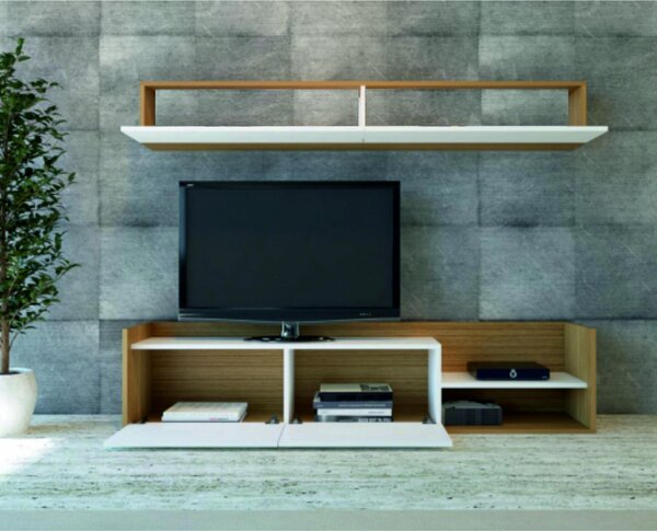 Mobilier living Kalen (alb + teak). 1102221