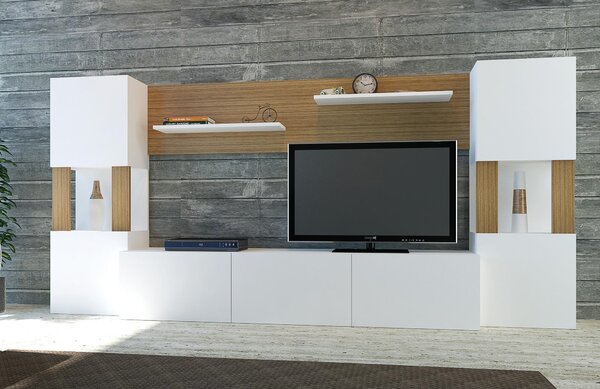 Mobilier living Loreena (Alb + teak) . 1102294