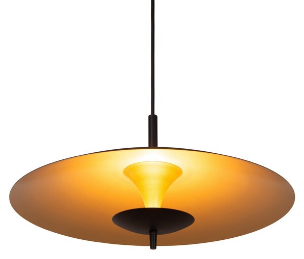 Lucide Lampă suspendată Vulcan LED, negru / auriu, Ø 47 cm, dimabil, reglabil, Negru, Camera de zi / sufragerie, Metal