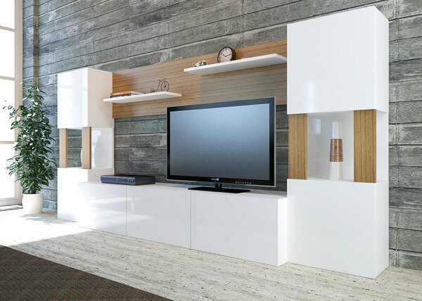 Mobilier living Loreena (Alb + teak) . 1102294