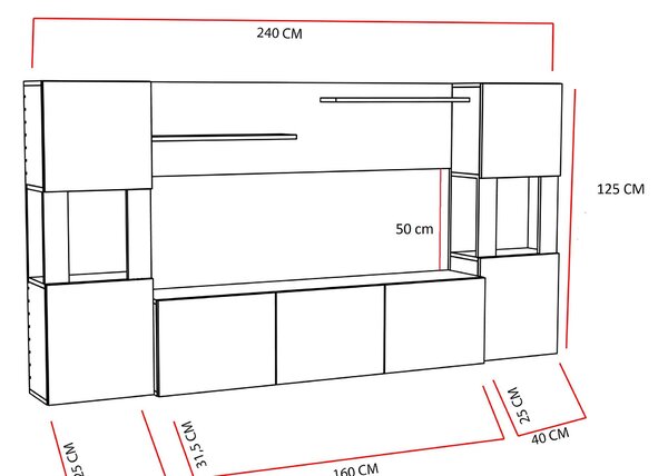 Mobilier living Loreena (Alb + teak) . 1102294