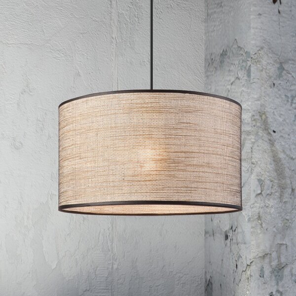 Lamkur Lampă suspendată Penelope, Ø 35 cm, maro deschis, 1 bec, reglabil, Maro / Rugină, Bucătărie, Plastic