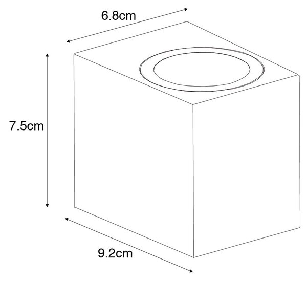 Lampă de perete inteligentă de exterior neagră IP65 incl. Wifi GU10 50mm - Baleno
