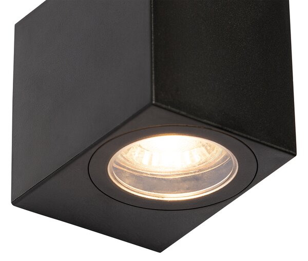 Lampă de perete inteligentă de exterior neagră IP65 incl. Wifi GU10 50mm - Baleno