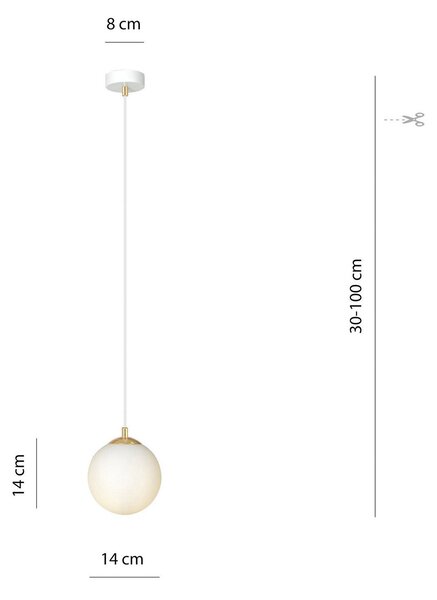 EMIBIG LIGHTING Lampă suspendată Royal, alb opal/alb, sticlă, E14, reglabil, Alb, Camera de zi / sufragerie, Sticlă, Modern